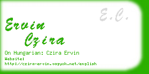 ervin czira business card